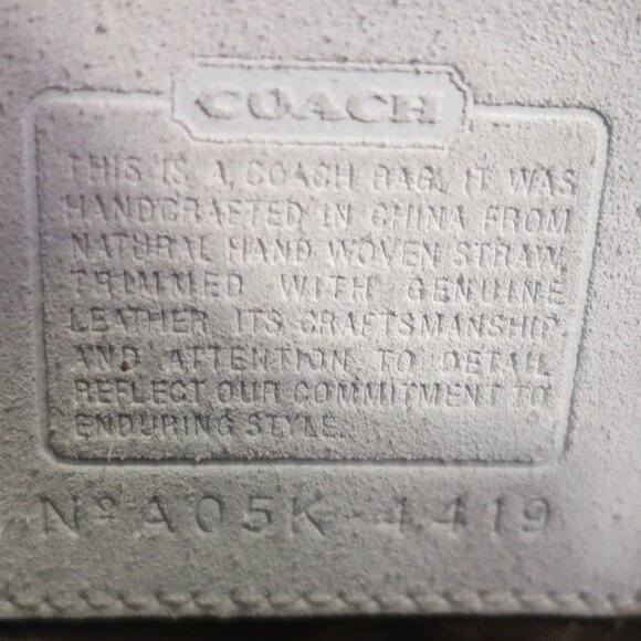 Coach A05K-4419 White Natural Limited Edition Straw Leather Satchel Handbag * - Picture 9 of 15